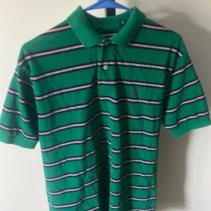 Green Striped Polo Shirt